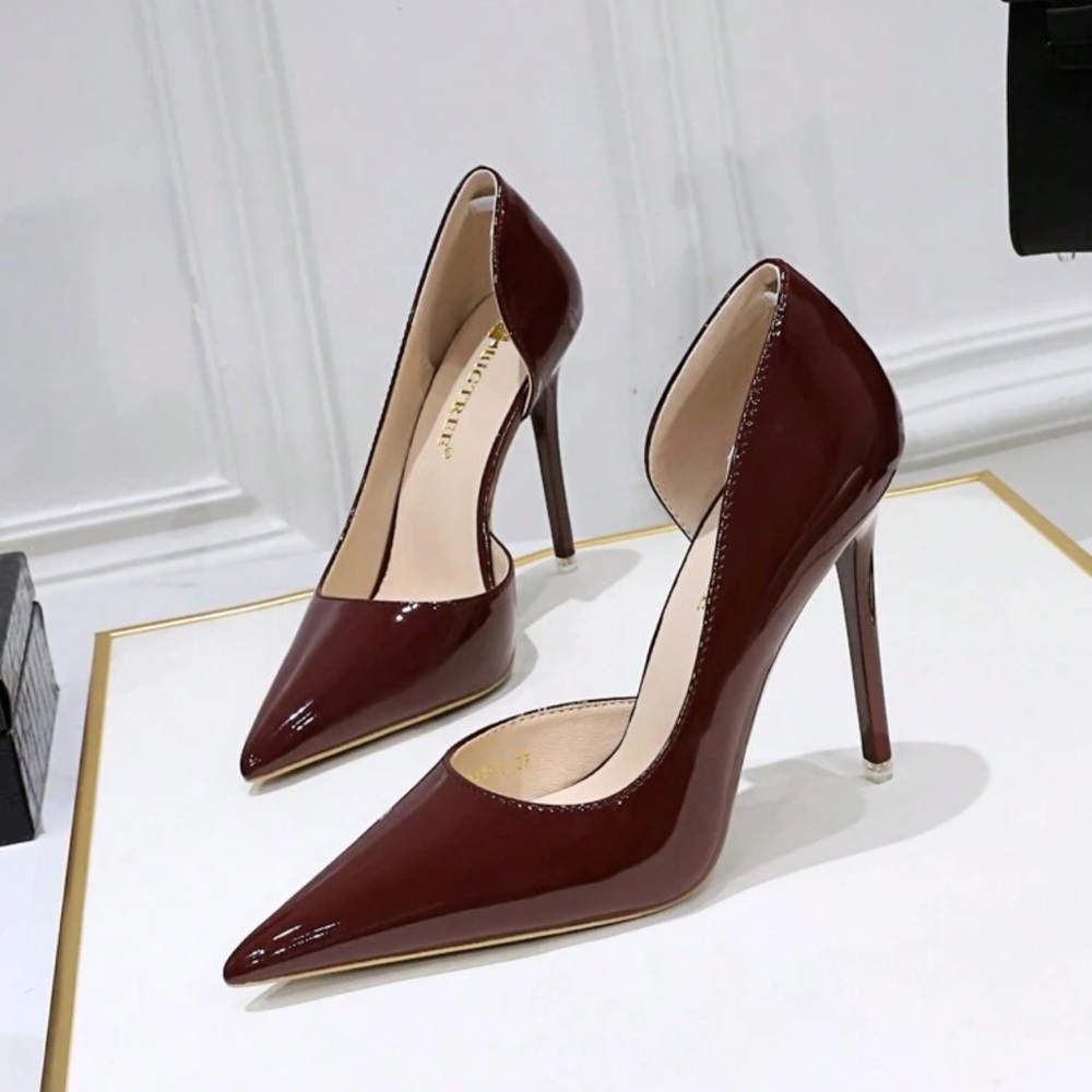 Burgundy Point Stiletto Heels